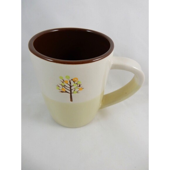 Starbucks 2009 Two Tone with Fall Autumn Colored Tree 12oz Coffee Mug - Picture 1 of 5